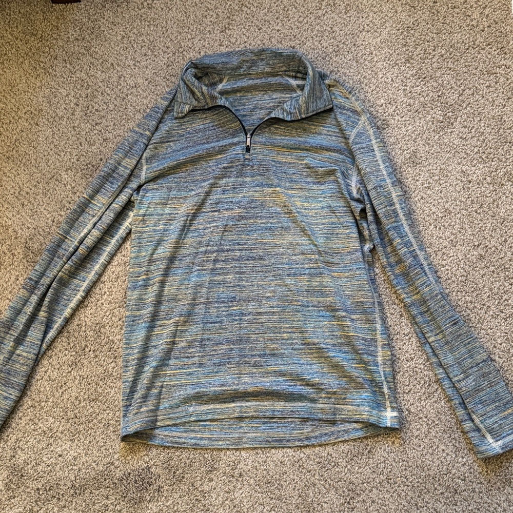 Lululemon Heathered Blue Quarter-Zip Pullover Top Men’s Large